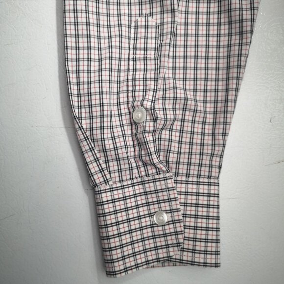 Wrangler Men's Size Large Black Red & White Plaid Button Front & Cuffs Shirt - Picture 8 of 11